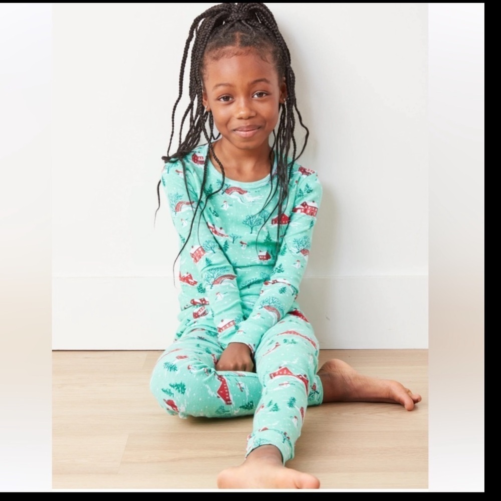 NWT PrintFresh Kids Winter Wonderland Christmas Holiday Cotton Pajama Set  - 2